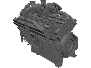 Cummins QSK38-G Diesel Engine 3D Model preview
