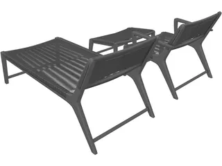 Oceans Lounge Chair 3D Model preview