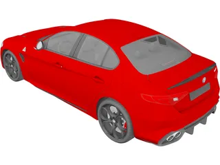 Alfa Romeo Giulia Quadrifoglio (2016) 3D Model preview