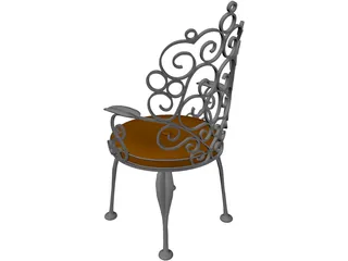 Ornate Patio Chair 3D Model preview
