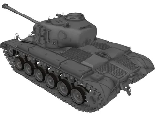 M26 Pershing Heavy Tank 3D Model preview