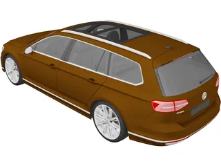 Volkswagen Passat Variant R-Line (2015) 3D Model preview