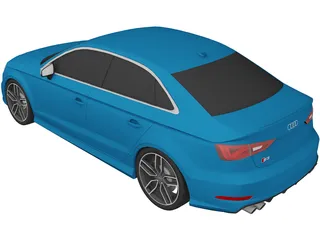 Audi S3 Sedan (2018) 3D Model preview