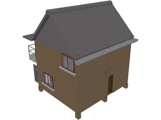 Wood House 3D Model preview