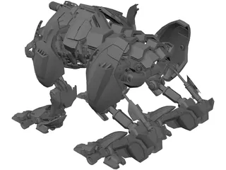 Mecha Wolf 3D Model preview