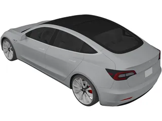 Tesla Model 3 (2018) 3D Model preview