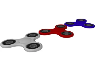 Fidget Hand Spinner 3D Model preview