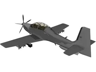 TAI Hurkus Basic Trainer Aircraft 3D Model preview