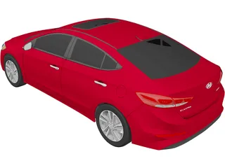 Hyundai Elantra Limited (2017) 3D Model preview