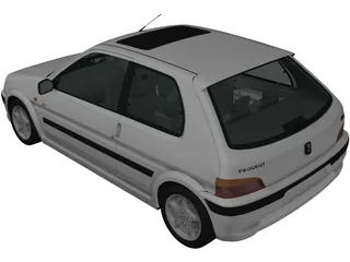 Peugeot 106 GTI (1997) 3D Model preview
