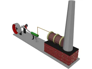 Wilesco Steam Engine 3D Model preview
