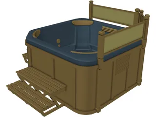 Outdoor Hot Tub Model 3D Model preview