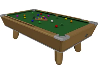 Indoor Pool Table 3D Model preview