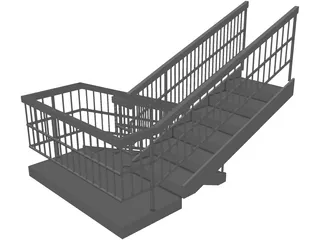 Double Staircase 3D Model preview