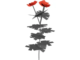 Roses Red 3D Model preview