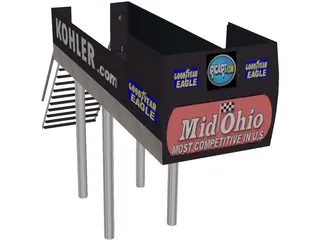 Flag Stand 3D Model preview
