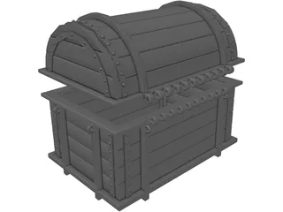 Pirate Treasure Chest 3D Model preview