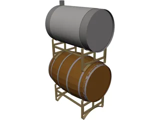 Wine Barrels 3D Model preview