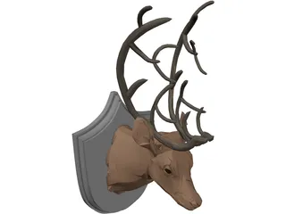 Deer on Wall 3D Model preview