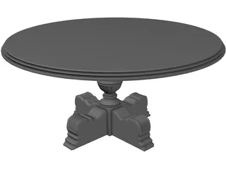 Carved Dining Table 3D Model preview