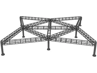 Metal Lighting Rig 3D Model preview