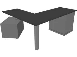 Work Desk 3D Model preview