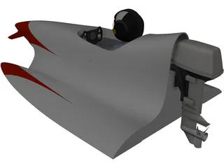 Mini Hydroplane 3D Model preview