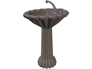 Pedestal Sink 3D Model preview