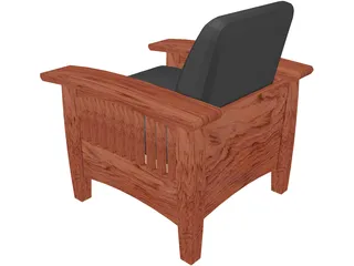 Leather Armchair 3D Model preview
