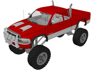 Dodge Ram Club Cab 4x4 3D Model preview