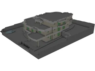 House 3 Story 3D Model preview