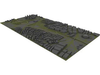 Madrid City Part 3D Model preview