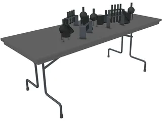 School Lab Table 3D Model preview
