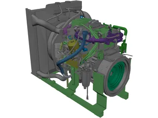 Volvo TAD570VE Engine 3D Model preview