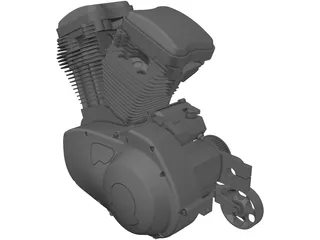 Buell XB9R Engine 3D Model preview