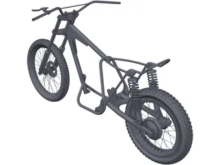 Bultaco Pursang Bike Frame 3D Model preview