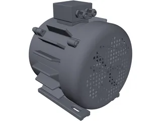Asynchronous Electric AC Motor 3D Model preview