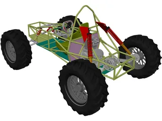Chassis Kart Cross 3D Model preview