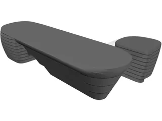 Futuristic Table 3D Model preview