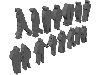 2D People for 3D Printer 3D Model preview
