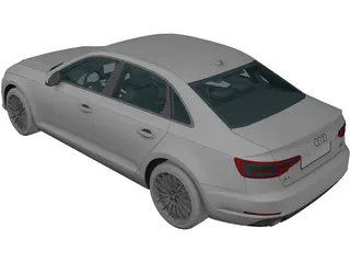 Audi A4 (2017) 3D Model preview