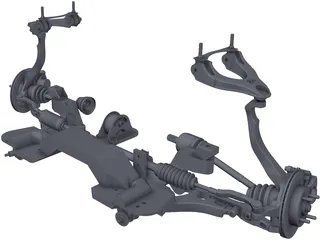 Honda Civic EG Suspension 3D Model preview