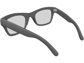 Rayban Type Glasses 3D Model preview