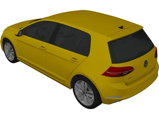 Volkswagen Golf (2017) 3D Model preview