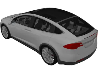 Tesla Model X (2017) 3D Model preview