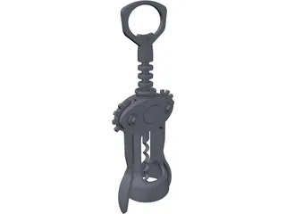 Wine Bottle Opener 3D Model preview