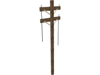 Utility Pole 3D Model preview