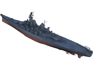 Iowa-class Battleship 3D Model preview