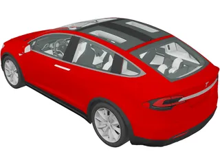 Tesla Model X (2017) 3D Model preview