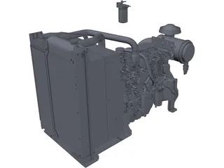 Cat C6.6 Engine 3D Model preview
